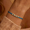 Bubble Letter Name Bracelet, Adjustable Braided Cord with 3D Balloon Letters, Choose Your Colour