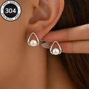 Pearl Earrings for Women, 316 Stainless Steel, Hypoallergenic, Gold or Silver