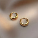 Gold Hoop Earrings for Women, Glossy Teardrop Huggie Hoops