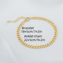 Gold Chain Bracelet or Anklet for Women, Stainless Steel