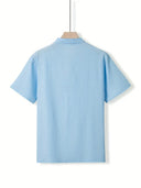 Coolangatta Men's High Collar V-Cut Short Sleeve Shirt, view 26