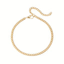 Gold Chain Bracelet or Anklet for Women, Stainless Steel