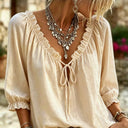 Amalia Ruffle Tie-Neck Blouse Effortless Summer Elegance