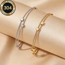 Heart Chain Bracelet for Women, 304 Stainless Steel, Hypoallergenic, Gold or Silver