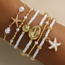 Rosamund Gold and Pearl Bracelet Set of 6, view 3
