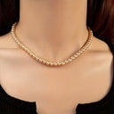 Bead Ball Necklace for Women, White, Yellow, Black or Pink