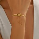 Butterfly Bracelet for Women, 18K Gold Plated Stainless Steel Tassel Charm