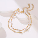 Bead Chain Bracelet Set of 2, Gold or Silver Stacking Bracelets