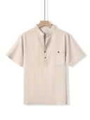 Coolangatta Men's High Collar V-Cut Short Sleeve Shirt, view 15