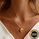 Heart Necklace for Women, 316 Stainless Steel, Hypoallergenic, Gold or Silver