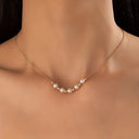 Gold Bead Chain Necklace for Women, Minimalist Geometric Necklace