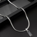 1pc Sleek Silvery Necklace - Fashionable Snake Chain Design for Men