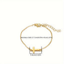 Sideways Cross Bracelet for Women, Adjustable Boho Chain Bracelet