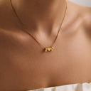 Bubble Letter Name Necklace, 3D Balloon Letters on Round Snake Chain, Gold or Silver, 1 to 12 Letters