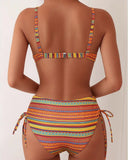 Amy striped two piece bikini set, view 5