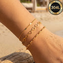 Bracelet Set of 3 for Women, 304L Stainless Steel, 18K Gold Plated or Silver