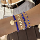 Shell Bracelet Set of 4, Beach Bracelets for Women, Gold or Blue