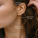 Gabriela Gold Zircon Pendant Hoop Earrings, view 7