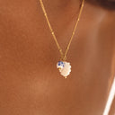 Lilian Mother of Pearl Shell and Ceramic Bead Necklace, view 2