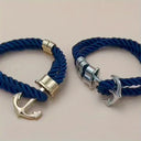 Beckett Men's Navy Rope Anchor Bracelet, view 13