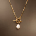 Aveline Freshwater Pearl Toggle Necklace, view 10