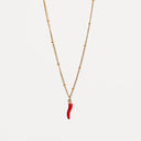 Ines Red Chilli Pepper Charm Necklace, view 4