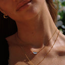 Lydia Mother of Pearl Paperclip Choker Necklace, view 5