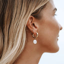 Mariana Chunky Freshwater Pearl Hoop Earrings, view 3