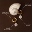Mariana Chunky Freshwater Pearl Hoop Earrings, view 6