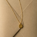 Hannah Dainty Gold Disc Medallion Necklace, view 8
