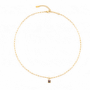 Penelope Gold Paperclip Chain Birthstone Necklace, view 14