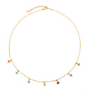 Louisa Colourful Flower Charm Zircon Necklace, view 9