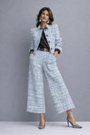 Magda tweed two-piece set with cropped jacket and wide-leg pants, view 3