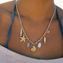 Leah Gold Ocean Charm Pearl Necklace, view 4