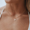 Lila Pearl Cross Pendant Necklace, view 7