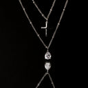 Arwen Dainty Cross Pendant Necklace, view 17