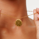 Petra Gold Compass Pendant Necklace