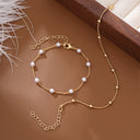 Bead Chain Bracelet Set of 2, Gold or Silver Stacking Bracelets