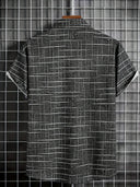 Esperance Men's Stripe and Check Pattern Shirt, view 10