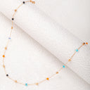 Cube Chain Necklace, Multicolour Short Collarbone Necklace for Women