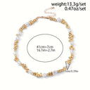 Baroque Pearl Necklace for Women, Faux Pearl Strand with Gold Clasp