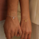 Initial Bracelet, Twisted Rope Chain with Letter Charm, Stainless Steel, Gold or Silver