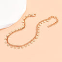 Gold Coin Anklet, Dainty Beach Anklet with Disc Charms 22 cm, Boho Ankle Bracelet | Marliva