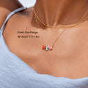 Bubble Letter Name Necklace, Double Layer Gold Necklace, Custom Name or Initial