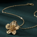 Flower Pendant Necklace for Women, Elegant Floral Necklace, White, Gold, Pink or Blue