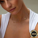 Gold Flower Necklace for Women, 304 Stainless Steel Floral Collarbone Necklace