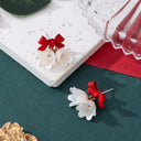 Holly Bow Flower Earrings