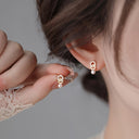 Pearl Stud Earrings for Women, Faux Pearl Double Ring Studs, Gold