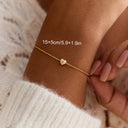 Heart Initial Bracelet, Custom Letters on Heart Charms, 18K Gold Plated Stainless Steel, 1 to 5 Letters