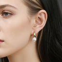 Pearl Hoop Earrings for Women, Small Faux Pearl Hoops, 18K Gold Plated